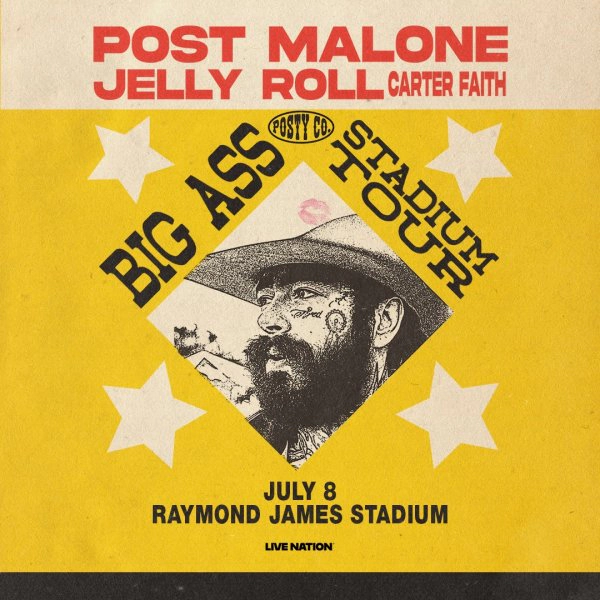 WIN Post Malone w/ JellyRoll Passes 7/08 @ Raymond James