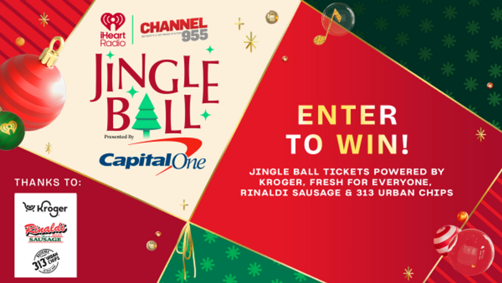 Win Jingle Ball Tickets powered by Kroger, Fresh for Everyone, Rinaldi Sausage & 313 Urban Chips