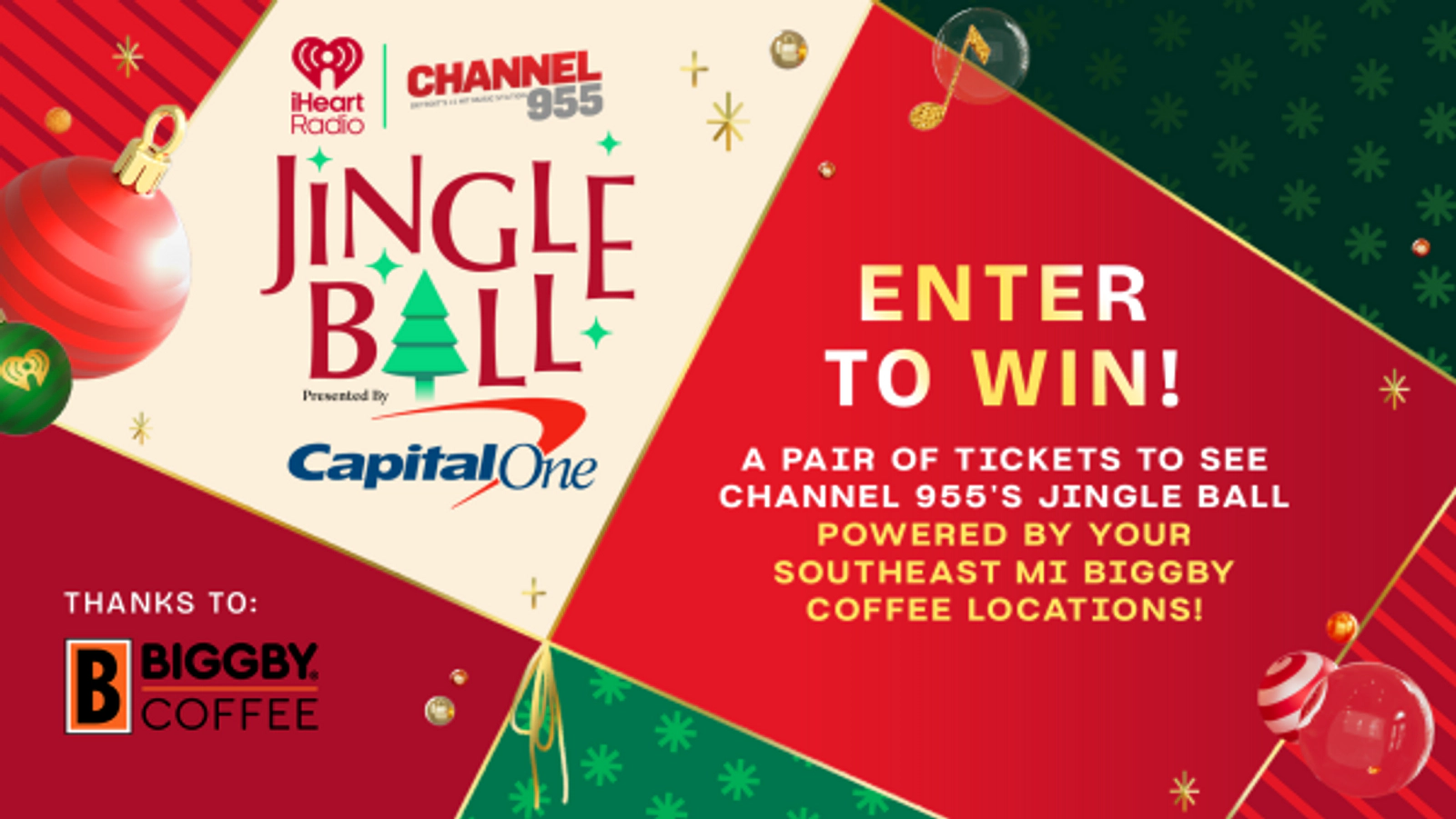 Win Jingle Ball Tickets powered by the Southeast MI BIGBBY COFFEE Locations!