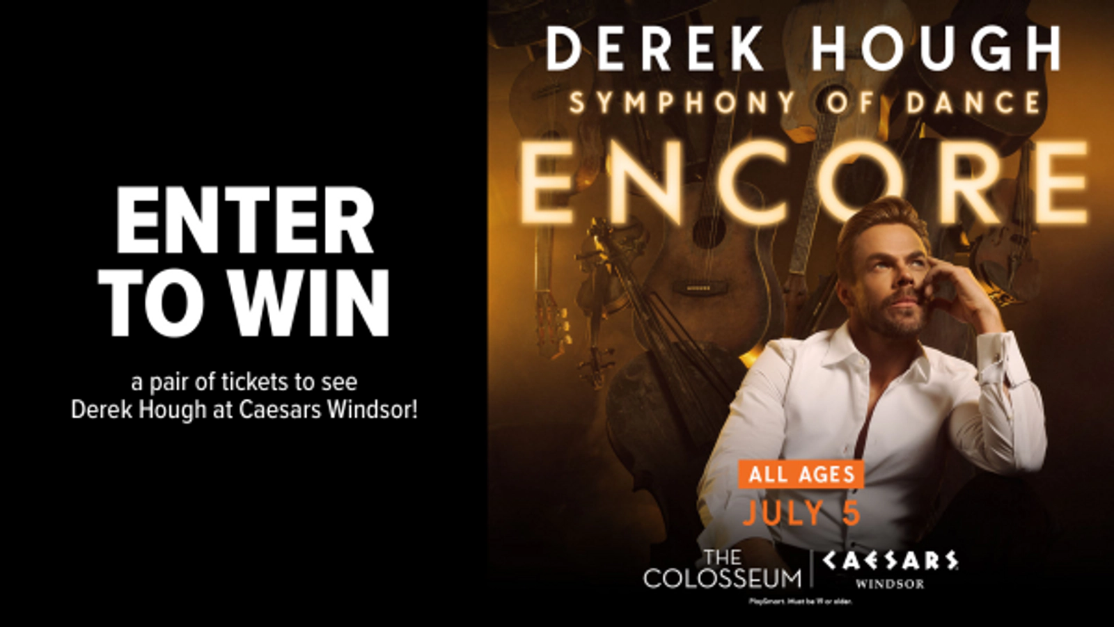 Win tickets to see Derek Hough at Caesars Windsor