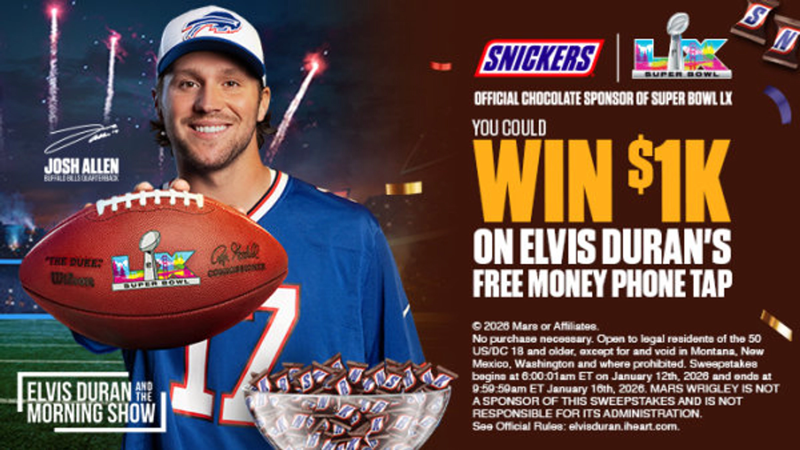Elvis Duran and the Morning Show's Snickers Free Money Phone Tap Sweepstakes