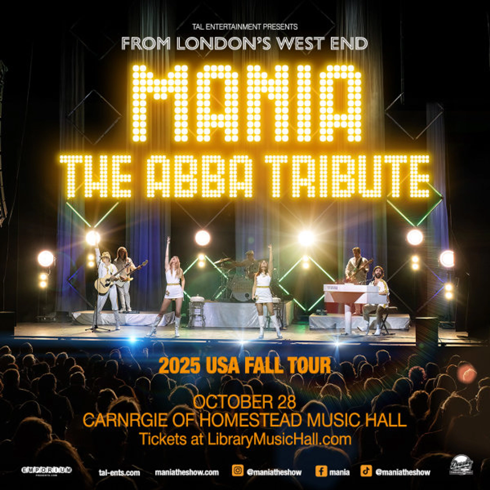 Win tickets to see Mania: The ABBA Tribute at the Carnegie of Homestead Music Hall!