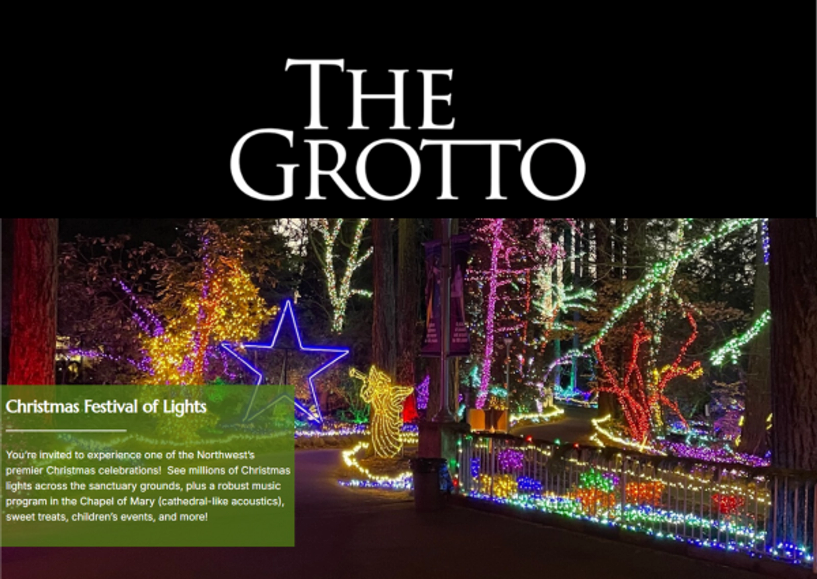 WIN TICKETS TO THE GROTTO CHRISTMAS FESTIVAL OF LIGHTS!