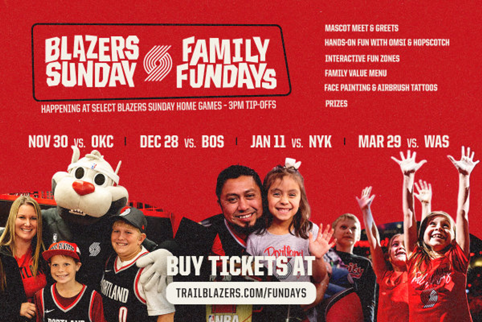 K103 WINNING WEEKEND: BLAZERS SUNDAY FAMILY FUNDAYS!