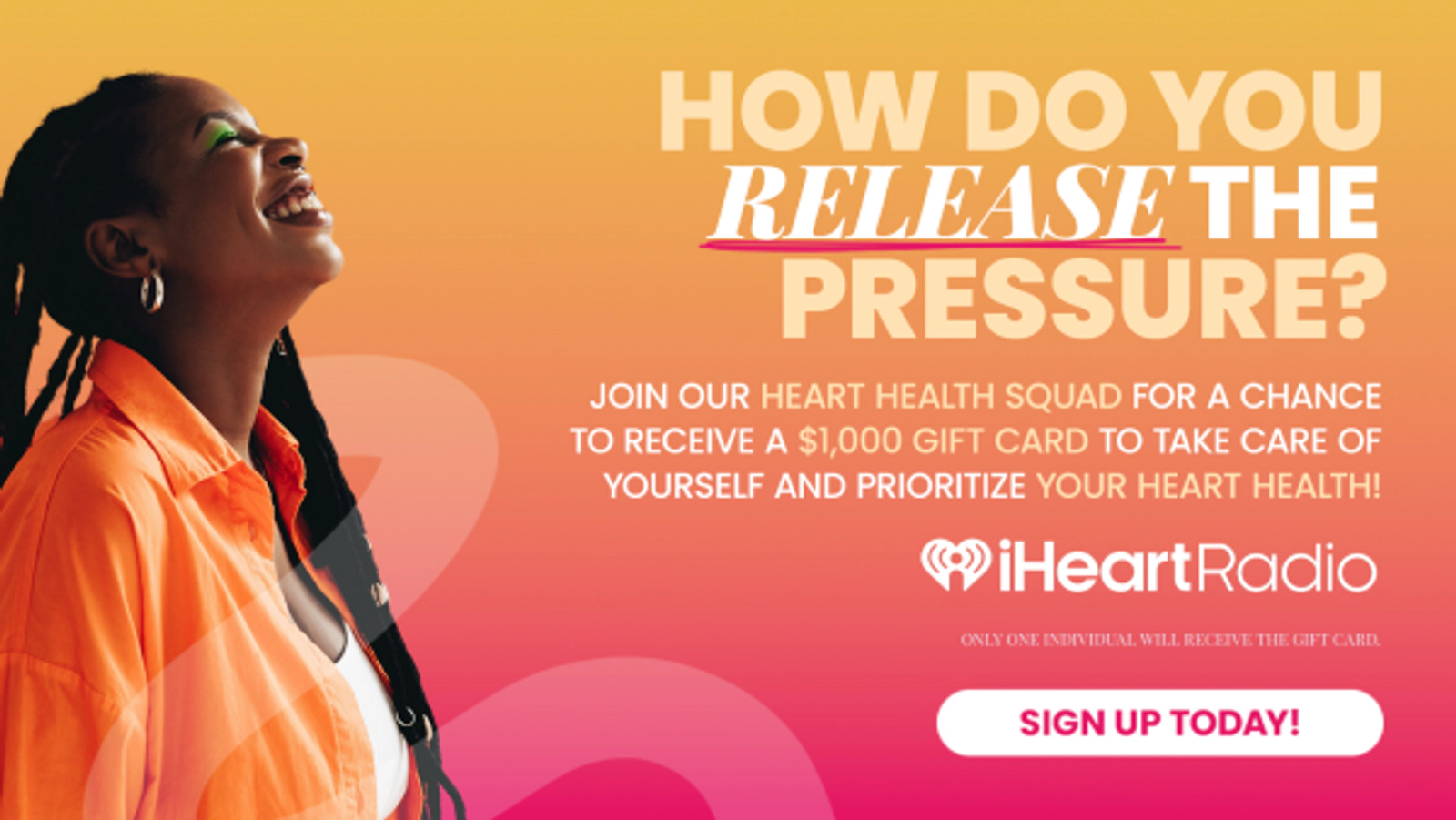 Join our Heart Health Squad for a chance to receive a $1,000 gift card to take care of yourself and prioritize your heart health!