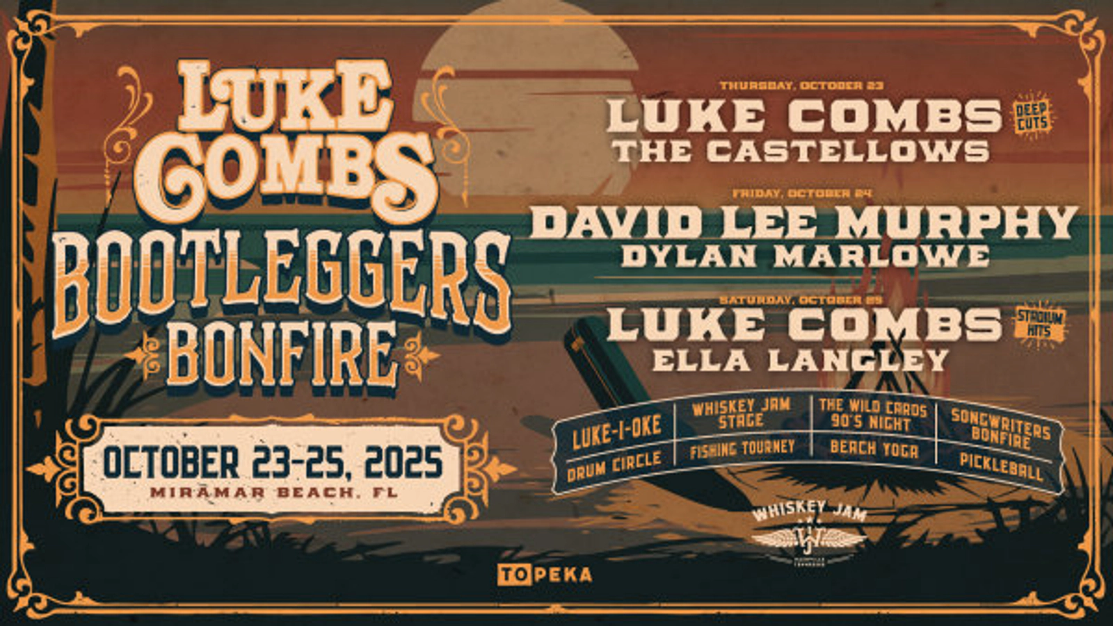 WIN A VACATION WEEKEND IN MIRAMAR BEACH, FL FOR THE LUKE COMBS BOOTLEGGERS BONFIRE