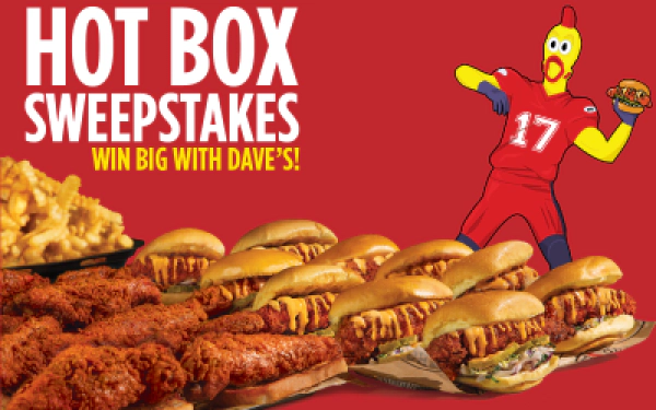 Enter to win a chance to score a whole year of Dave's Hot Chicken (Hot Boxes)!