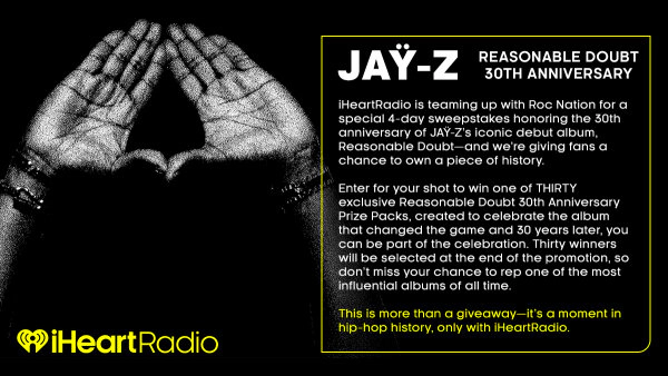 iHeartRadio Album Takeover Celebrating 30 Years Of JAŸ-Z’s Reasonable Doubt