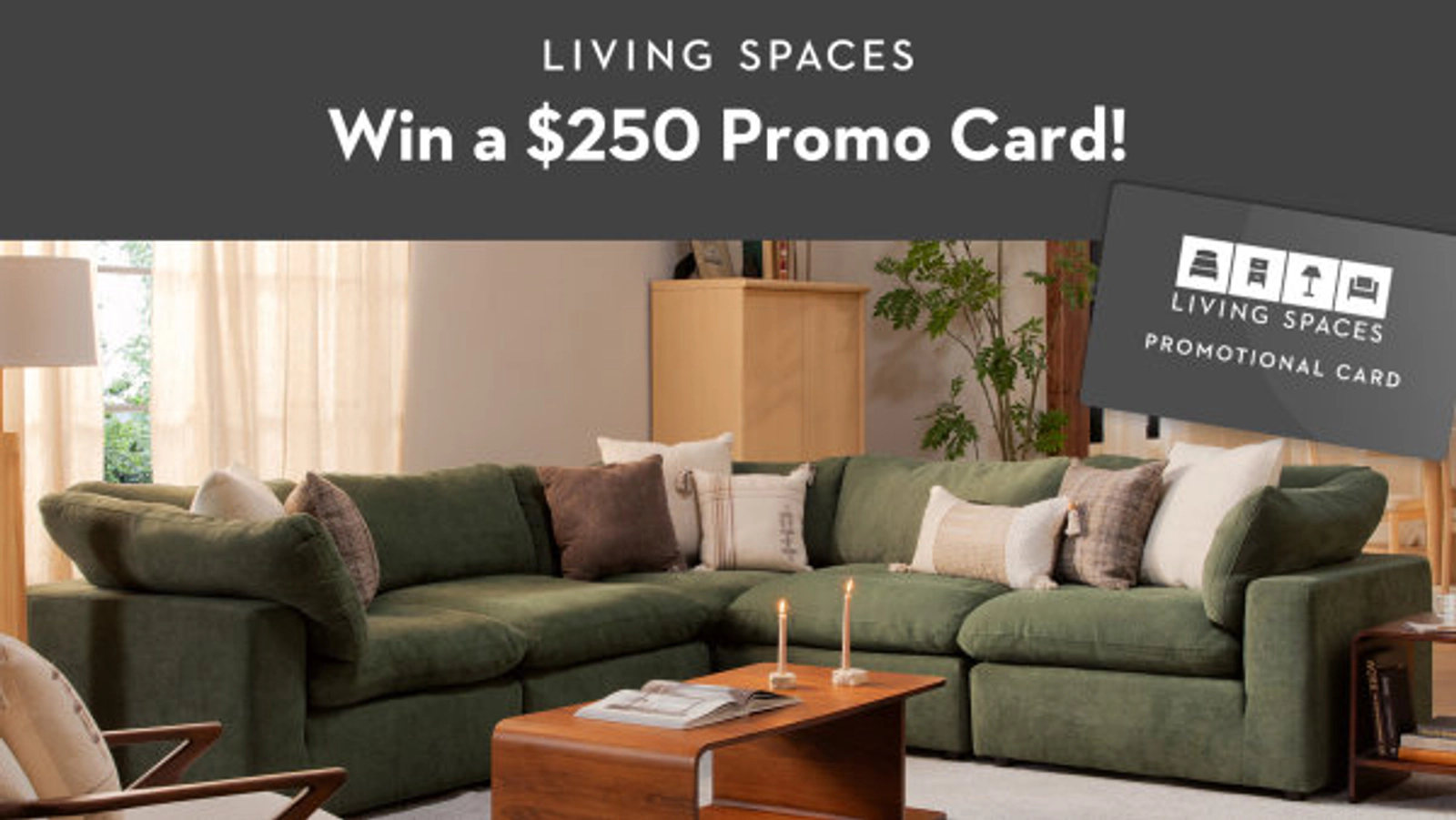 ENTER BELOW FOR A CHANCE TO WIN A $250 GIFT CARD TO LIVING SPACES!!