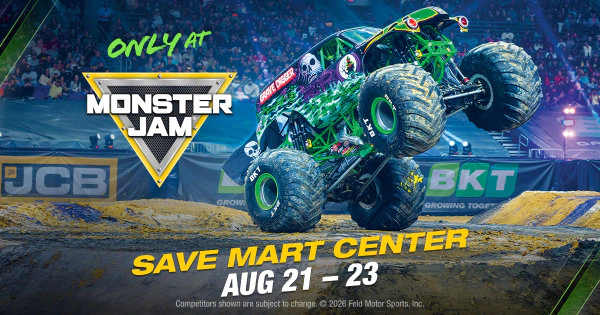 Win a 4-Pack of Tickets to MONSTER JAM at the Save Mart Center - Saturday Aug. 22nd!
