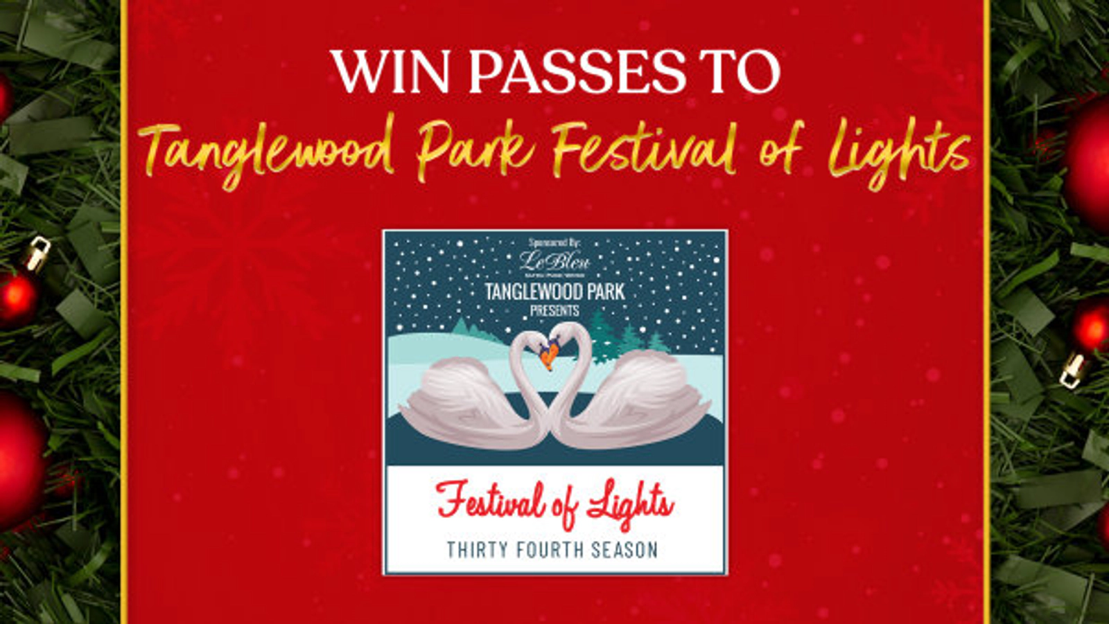 Win Passes to Tanglewood Park Festival of Lights