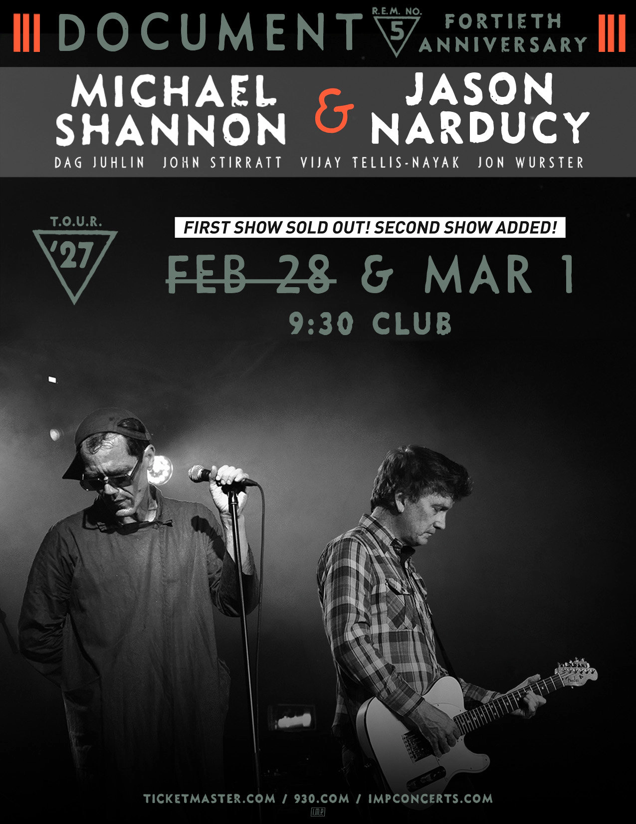 Win Tickets | Michael Shannon & Jason Narducy and Friends play R.E.M.'s Document @ 9:30 Club | 3/1/2027