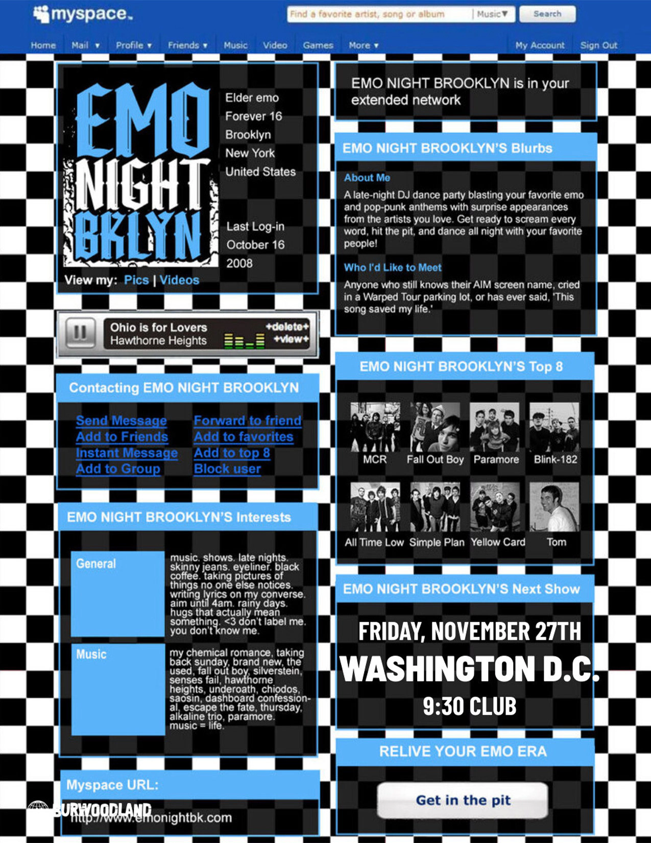 Win Tickets | Emo Night Brooklyn @ 9:30 Club | 11/27/26