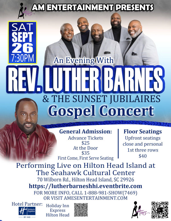 Win tickets to An Evening with Rev. Luther Barnes and The Sunset Jubilaires!