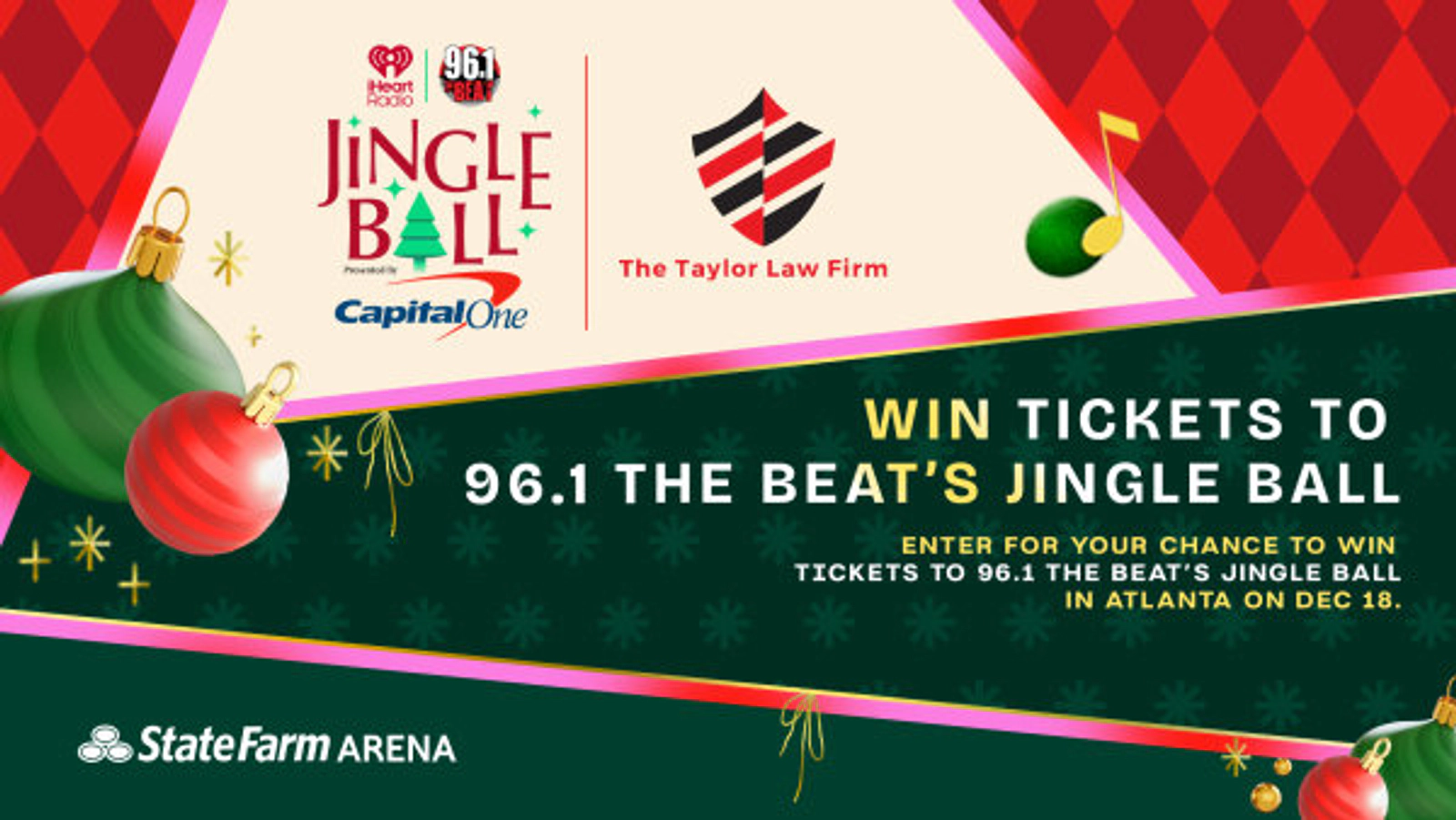 Winning Weekend: Listen to win tickets to 96.1 The Beat's Jingle Ball, thanks to Taylor Law Firm!