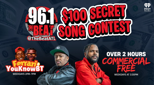 96.1 The Beat's $100 Secret Song Contest