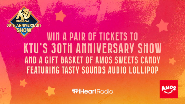 A pair of tickets to KTU’s 30th Concert plus a gift basket of Amos Sweets Candy featuring TASTY SOUNDS AUDIO LOLLIPOP