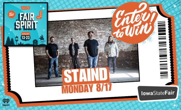 Enter to Win Tickets to see Staind at The Iowa State Fair!