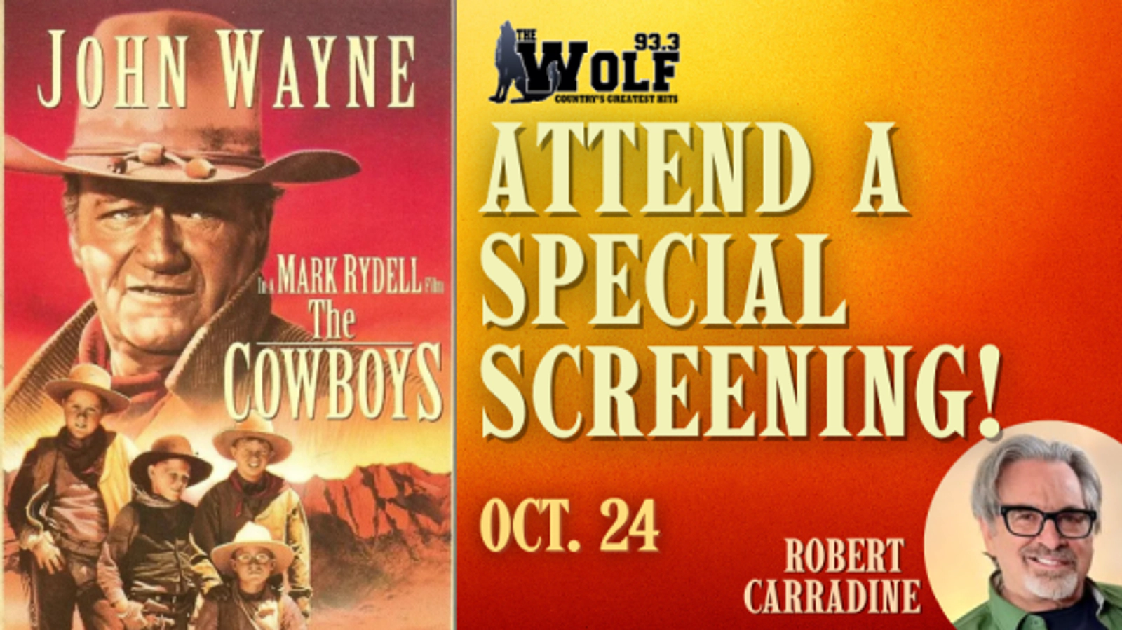 Enter to Win Tickets to a Special Screening of John Wayne's "The Cowboys"
