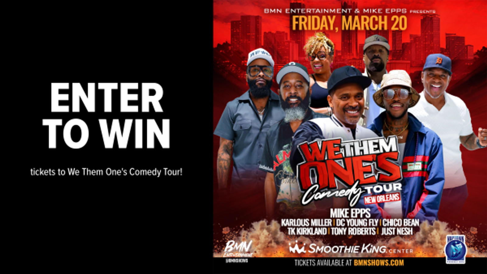 Enter to win tickets to We Them One's Comedy Tour!