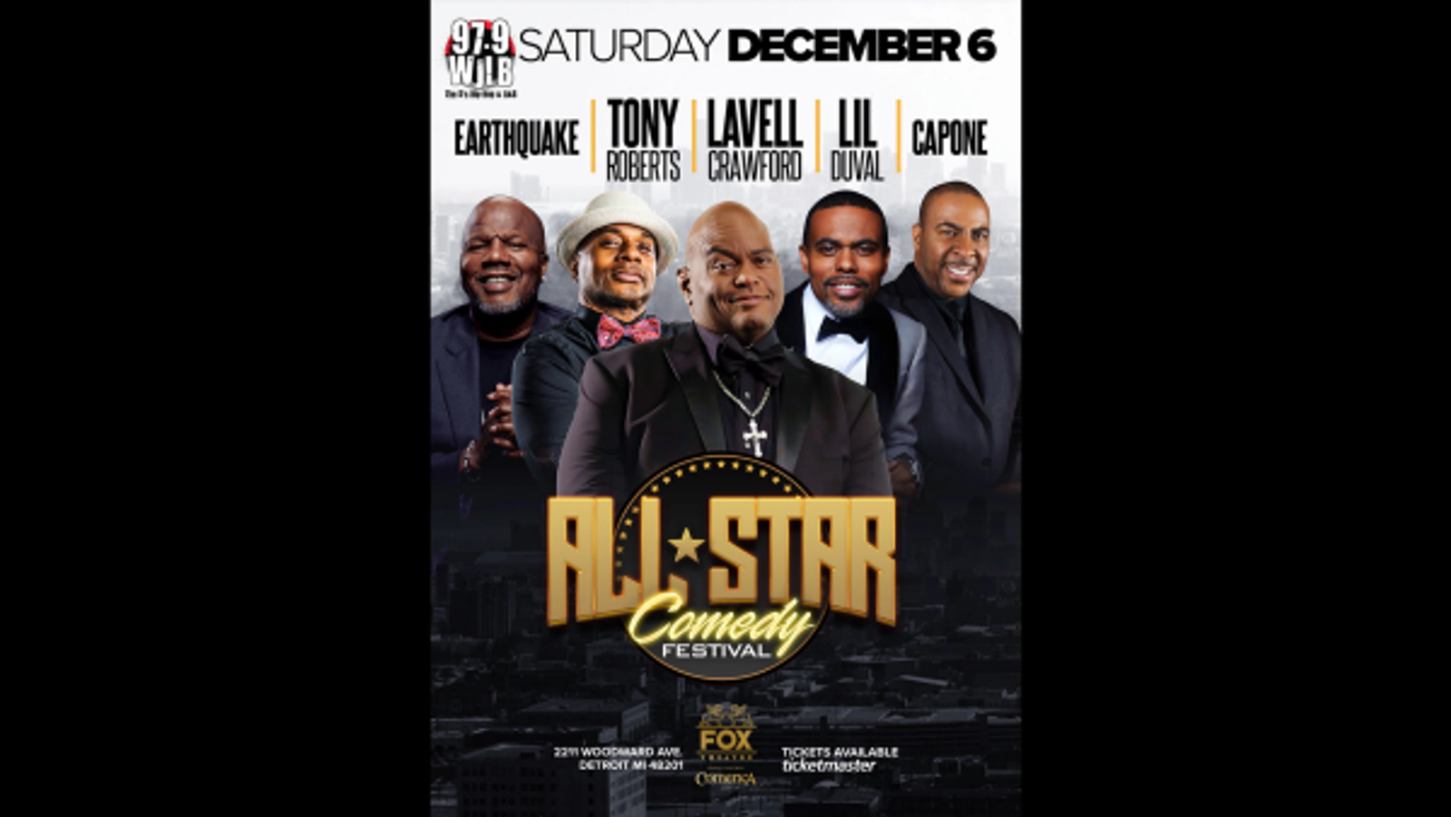 Listen to 97.9 WJLB to win tickets to the All-Star Comedy Festival.