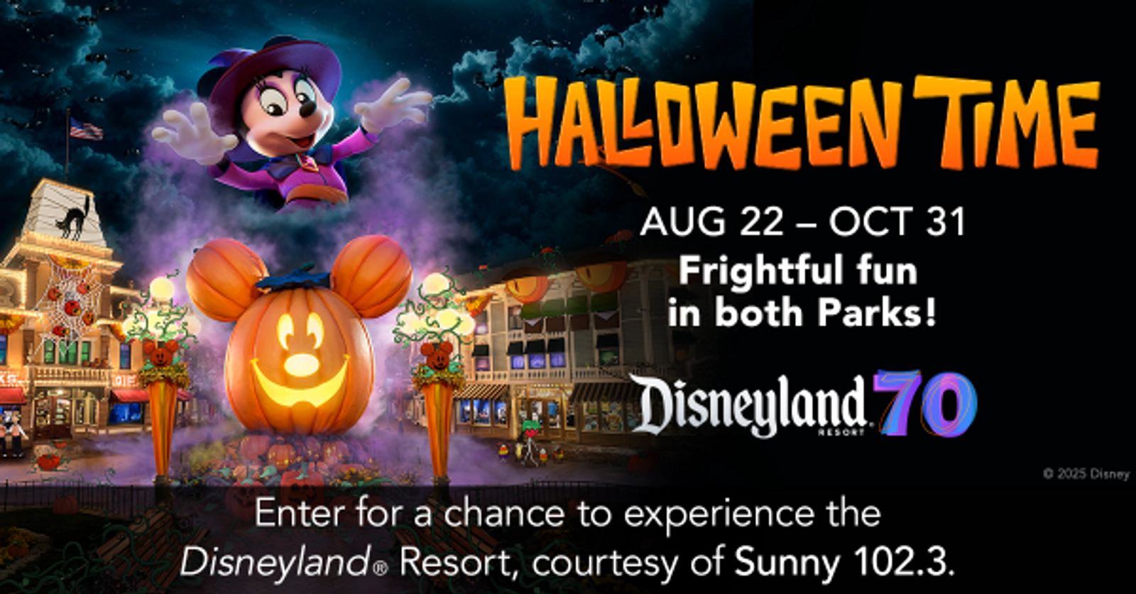 Enter For a Chance to Experience Halloween Time at the DISNEYLAND®  Resort!