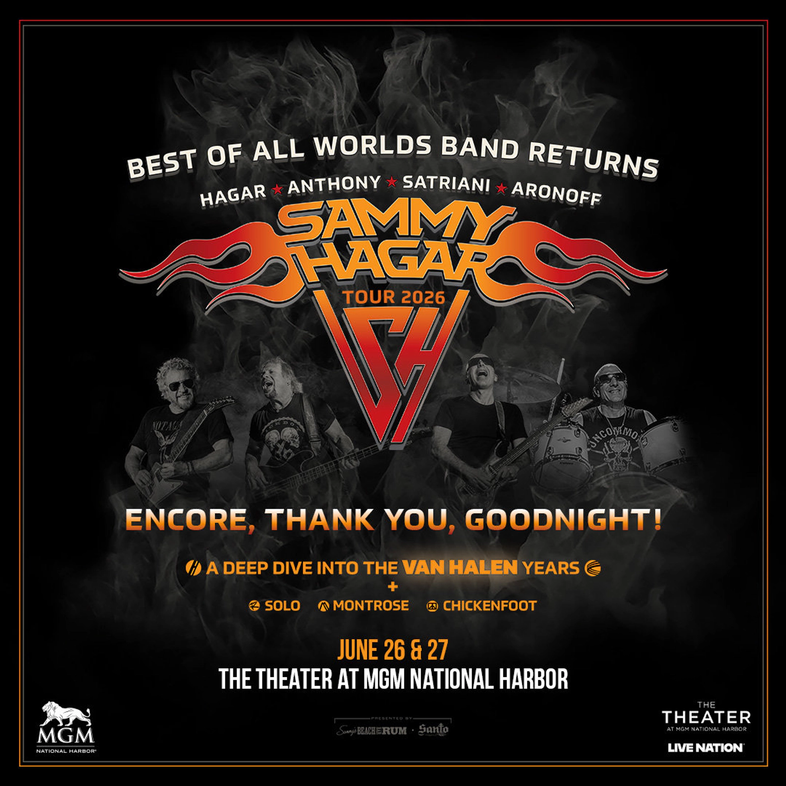 Sammy Hagar | MGM National Harbor 6/26/26 | Win on-air with Big Rig!