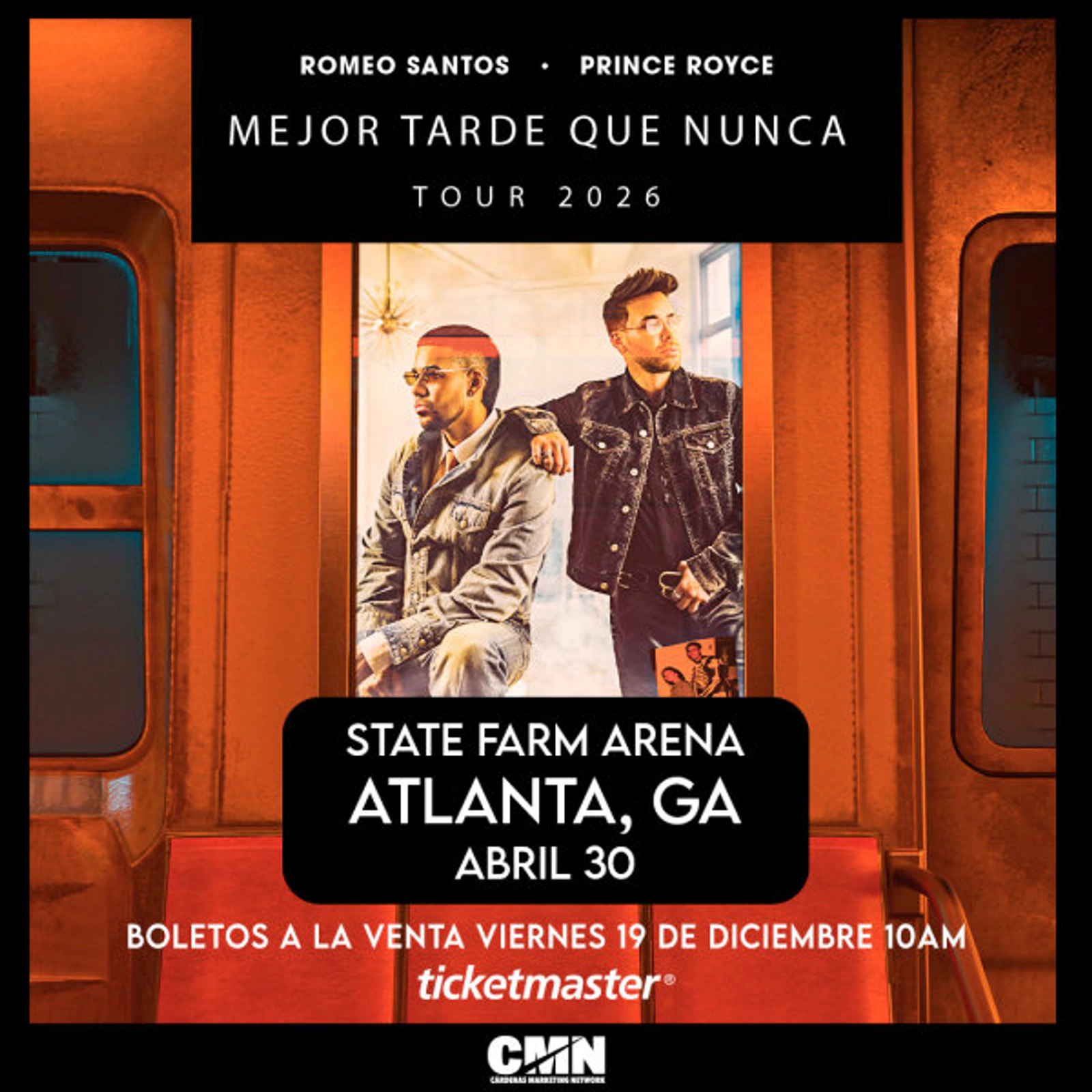 ¡Gana entradas para ver a Romeo Santos y Prince Royce en el State Farm Arena!