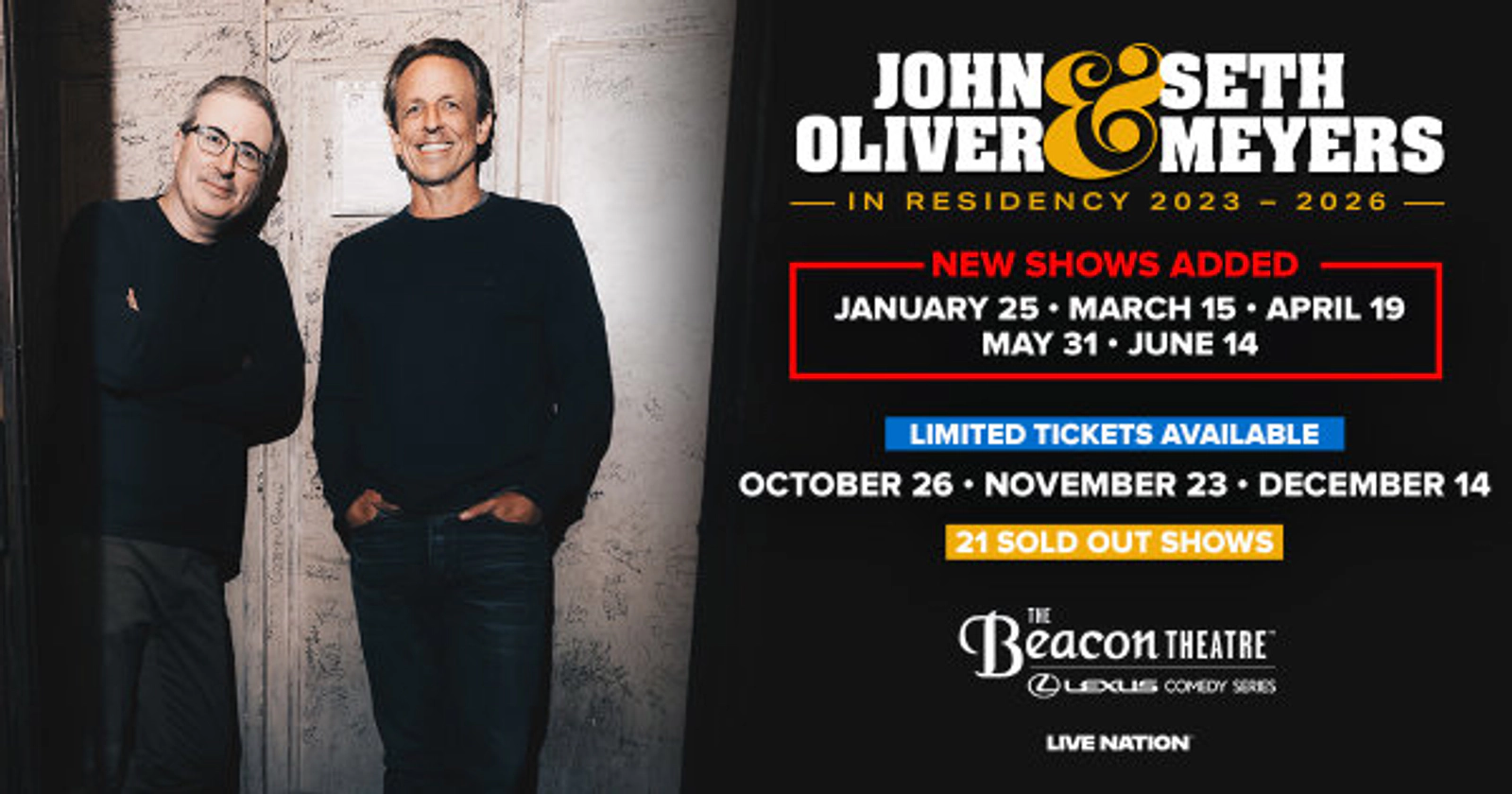 Win Tickets To See John Oliver & Seth Meyers!