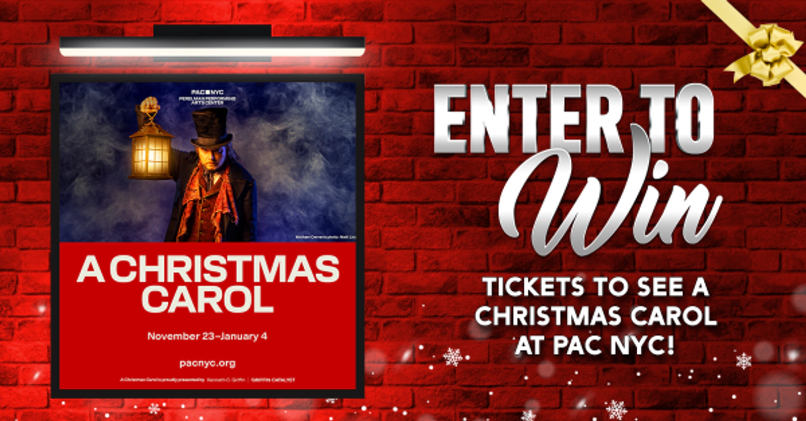 ENTER FOR YOUR CHANCE TO WIN TICKETS TO SEE A CHRISTMAS CAROL AT PAC NYC!