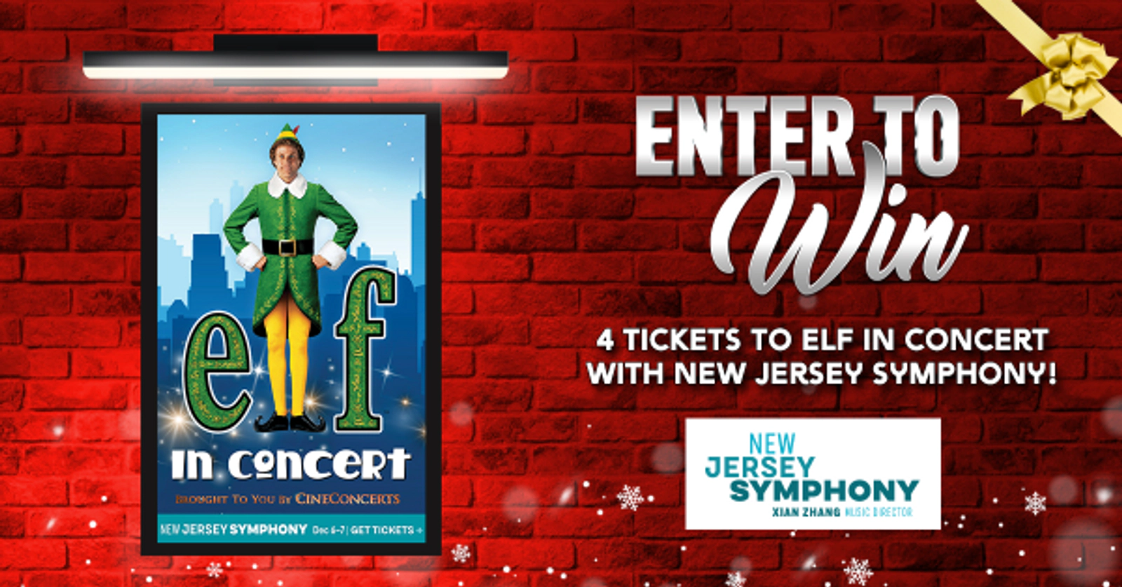 Win 4 ticket to Elf in Concert with New Jersey Symphony!