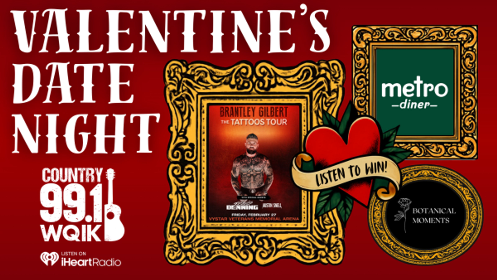 Win A Date Night To See Brantley Gilbert At Vystar Veterans Memorial Arena