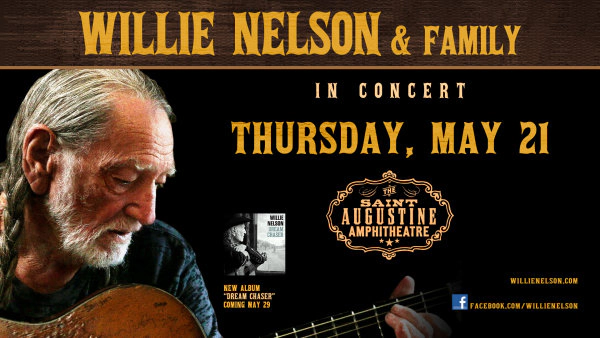Win Tickets To See Willie Nelson at The St. Augustine Amphitheatre