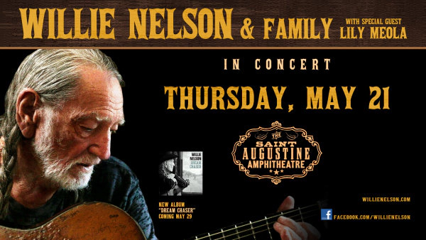 Win Tickets To See Willie Nelson at The St. Augustine Amphitheatre