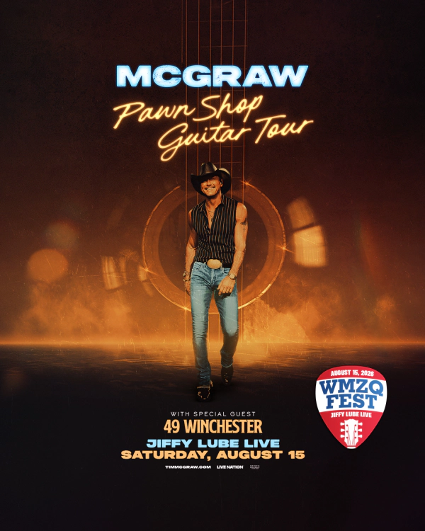 WMZQ Fest - Tim McGraw | Jiffy Lube Live 8/15/26 | Win on-air with Kelly Ford!