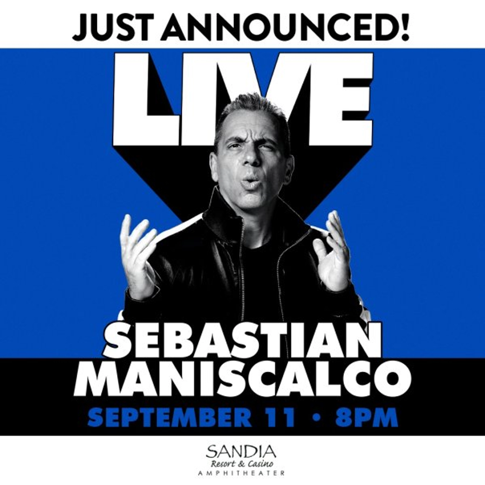 Win tickets to see Sebastian Maniscalco at Sandia Resort & Casino Amphitheater!