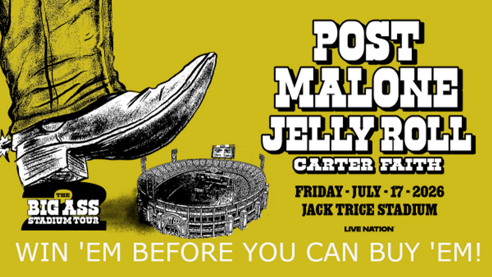 Win Tickets To See Post Malone And Jelly Roll At Jack Trice Stadium