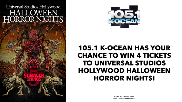 105.1 K-OCEAN HAS YOUR CHANCE TO WIN 4 TICKETS TO UNIVERSAL STUDIOS HOLLYWOOD HALLOWEEN HORROR NIGHTS!