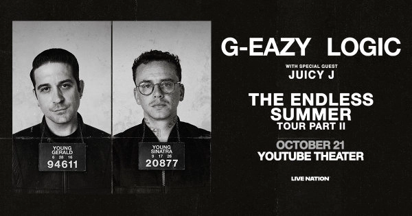 Enter to Win a Pair of Tickets to see G-Eazy & Logic at YouTube Theater! (10/21)