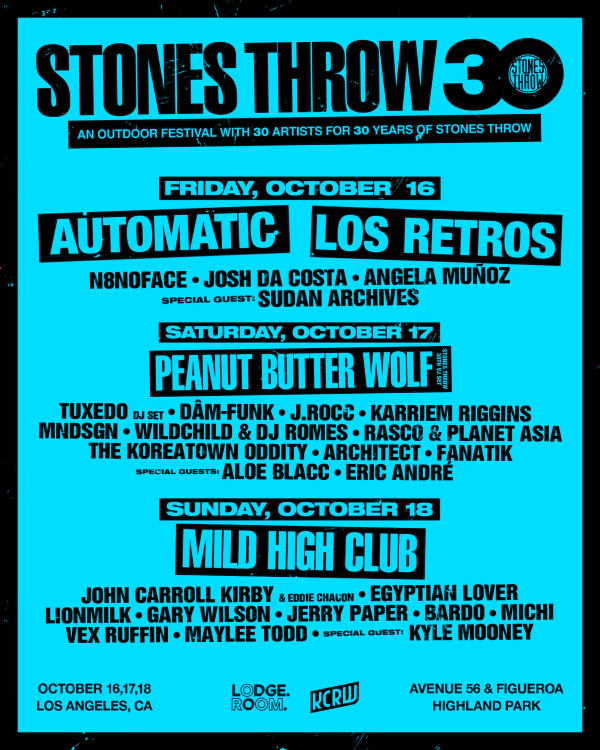 Enter to Win a Pair of 3-day Passes to Stones Throw Festival in Los Angeles! (10/16-10/18))