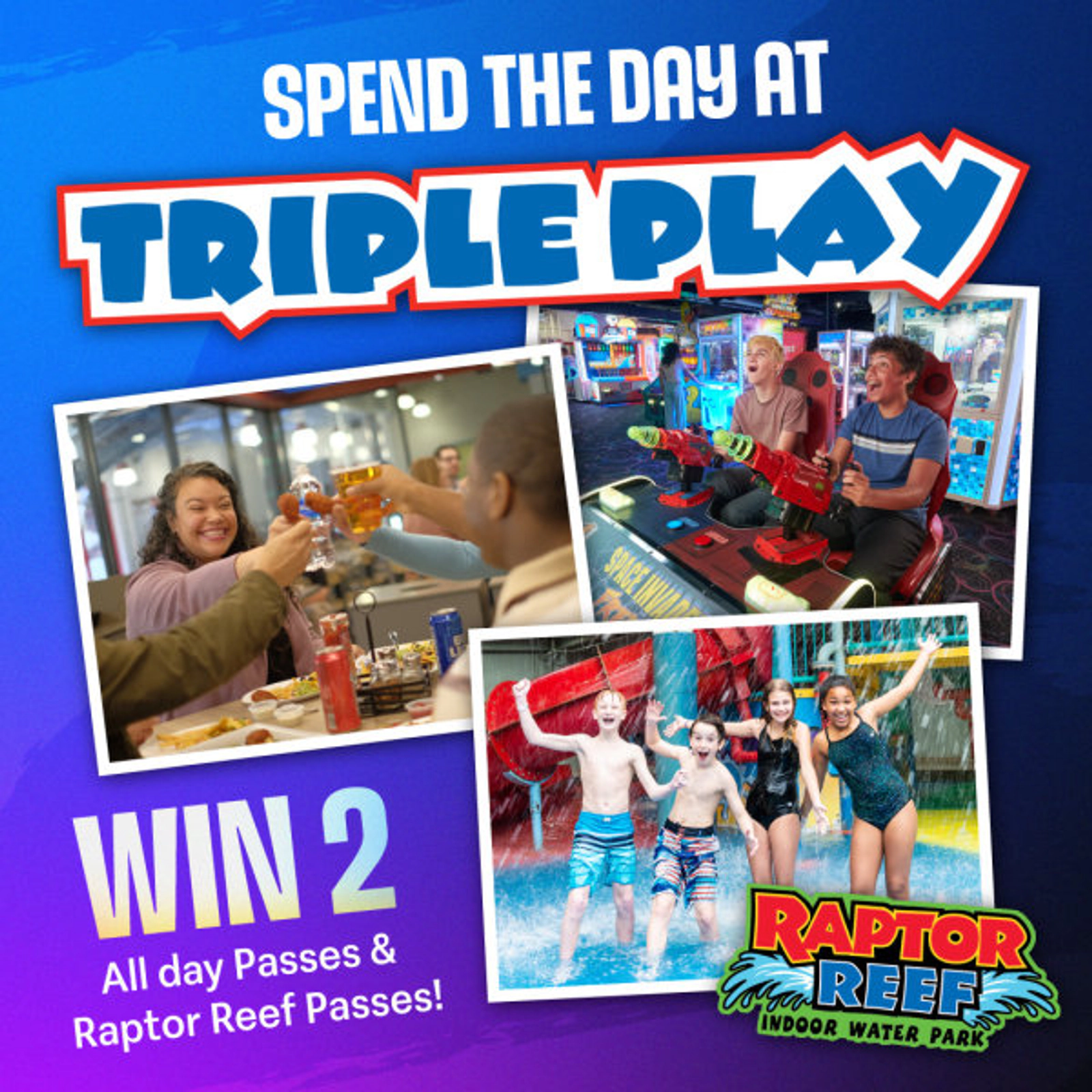 Win a Family Four Pack to Triple Play Now!