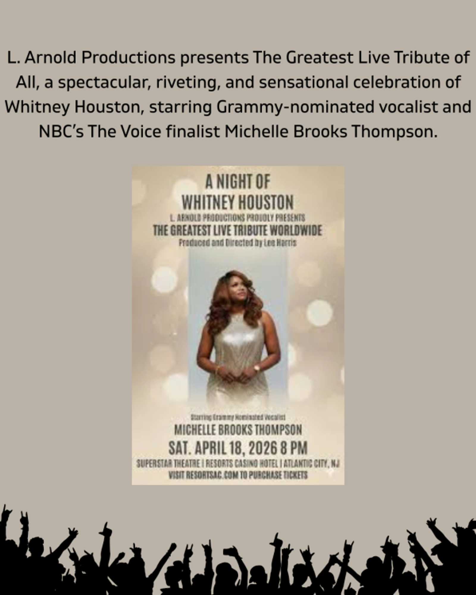 Enter To Win A Meet and Greet Plus Four Tickets to The Greatest Tribute of All, A Night of Whitney Houston!