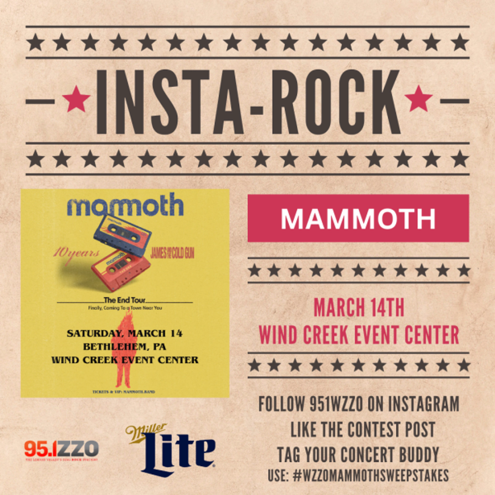 MILLER LITE INSTAROCK - Win MAMMOTH Tickets!