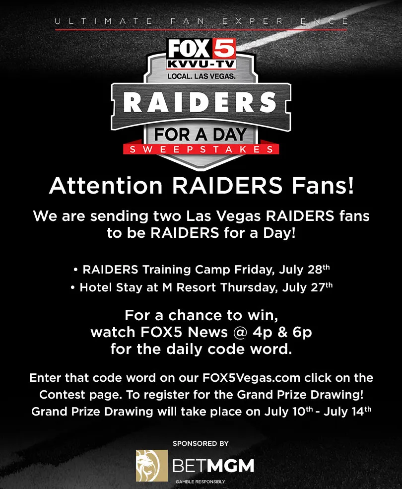 FOX5 Raiders for a Day Sweepstakes